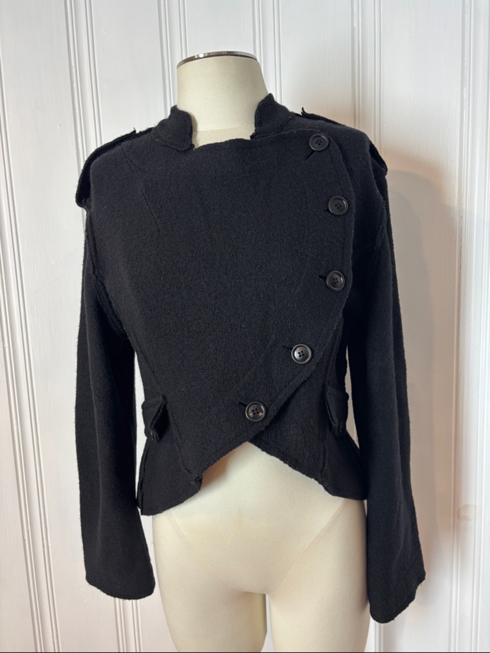 MAYENTL Taomina 100% Virgin Wool Military Blazer Jacket - Size medium estimated